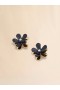  Enameled Metal Flower Pop Earrings Coal