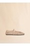  Beige Mesh Mary Jane Ballet Flat With Crystals Camel
