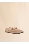  Beige Mesh Mary Jane Ballet Flat With Crystals Camel