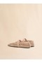  Beige Mesh Mary Jane Ballet Flat With Crystals Camel
