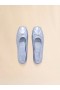  Light Blue Nappa Leather Seamless Little Bow Ballet Flat Lightblue