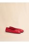  Red Nappa Leather Seamless Little Bow Ballet Flat Tulip