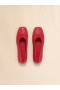  Red Nappa Leather Seamless Little Bow Ballet Flat Tulip