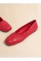  Red Nappa Leather Seamless Little Bow Ballet Flat Tulip