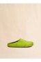  Green Long Haircalfskin Fussbett Sabot Lightlime