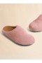  Pink Long Hair Calfskin Fussbett Sabot Antiquerose