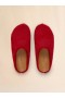  Red Long-hair Calfskin Fussbett Sabot