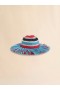  Multicolour Striped Raffia Hat Red