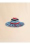  Multicolour Striped Raffia Hat Red