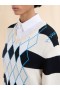  And White Striped Argyle Cotton Jumper Black