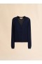  Blue Silk And Wool Blend Cardigan With Contrasting Back Panel Bluechina