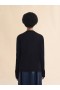  Blue Silk And Wool Blend Cardigan With Contrasting Back Panel Bluechina