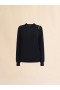  Crew Neck Knitted Jumper With Contrasting Back Panel Black