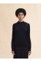  Crew Neck Knitted Jumper With Contrasting Back Panel Black
