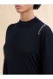  Crew Neck Knitted Jumper With Contrasting Back Panel Black