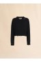  Dishevelled Cotton Cropped Jumper Black