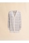  Ivory Striped Cashmere Blend Cardigan