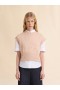  Pale Peach Dishevelled Cotton Vest Palepeach