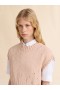  Pale Peach Dishevelled Cotton Vest Palepeach