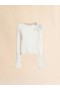  Pearl Embellished Wool And Cashmere Ivory Jumper