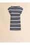  Sleeveless Striped Knitted Top With Contrasting Back Panel Black