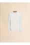  White Crew Neck Knitted Jumper With Contrasting Back Panel Lilywhite