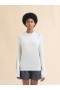  White Crew Neck Knitted Jumper With Contrasting Back Panel Lilywhite