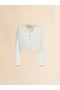  White Dishevelled Cotton Cropped Cardigan Lilywhite