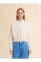  White Dishevelled Cotton Cropped Cardigan Lilywhite