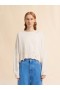  White Dishevelled Cotton Cropped Jumper Lilywhite