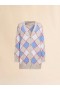  White Wool Argyle Cardigan Lilywhite