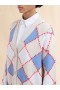  White Wool Argyle Cardigan Lilywhite