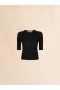  Wool-silk Knit Openwork Top Black