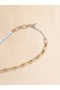  Mixed Link Chain Necklace With Pearls And Rings Vintage/deep Gold