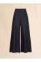  Deep Blue Stretch Denim Trompe L'oeil Trousers Blublack