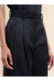  Duchess Silk Bermuda Shorts With Scallop Cut Hem Black