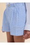  Light Blue And White Checked Seersucker Shorts Lightblue
