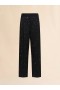  Straight Cut Wool Trousers With Bead Detail Black