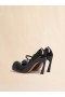  Leather New Wave Mary Jane Pump Black