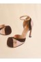  Pink And Brown Suede And Metallic Leather New Wave Pump Pink/brown/pink