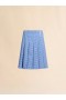  Blue And White Wool Blend Pleated Skirt Bluechina