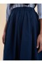  Blue Organic Poplin Elasticated Midi Skirt Lightnavy