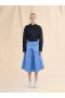  Indigo Duchess Silk Flared Skirt With Cut-out Details Blue Lilac