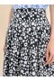  Poplin Midi Skirt With Balck And White Pop Fields Motif Black