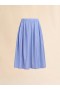  Wide Skirt In Striped Blue Poplin Bluechina