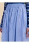  Wide Skirt In Striped Blue Poplin Bluechina