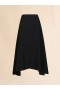  Wool Skirt With Asymmetric Hem Black