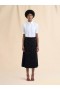 Wool Skirt With Embroidered Bead Detail Black