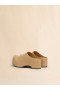  Brown Leather Chunky Clog Sabot Nomad/beige