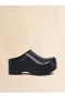  Leather Chunky Clog Sabot Black